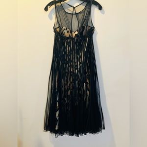JS collections Leopard print dress, clear straps,